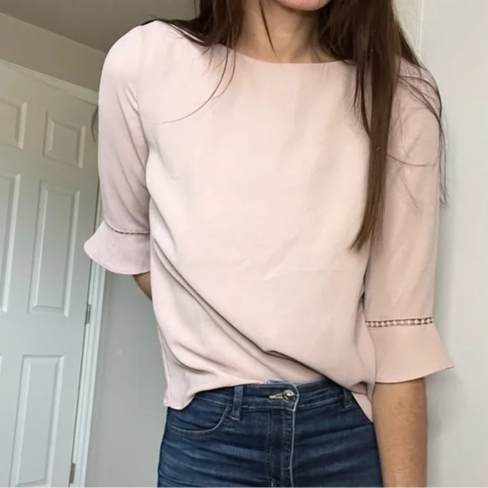 H&M blouse blush pink Sz 4